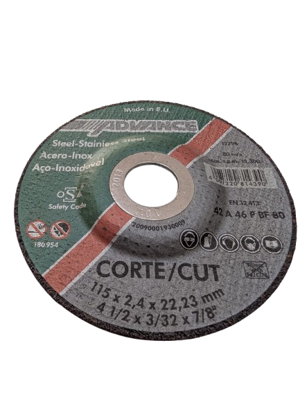DISCOS CORTE FERRO CKC/ ADVANCE-inox - 115X3/2,4